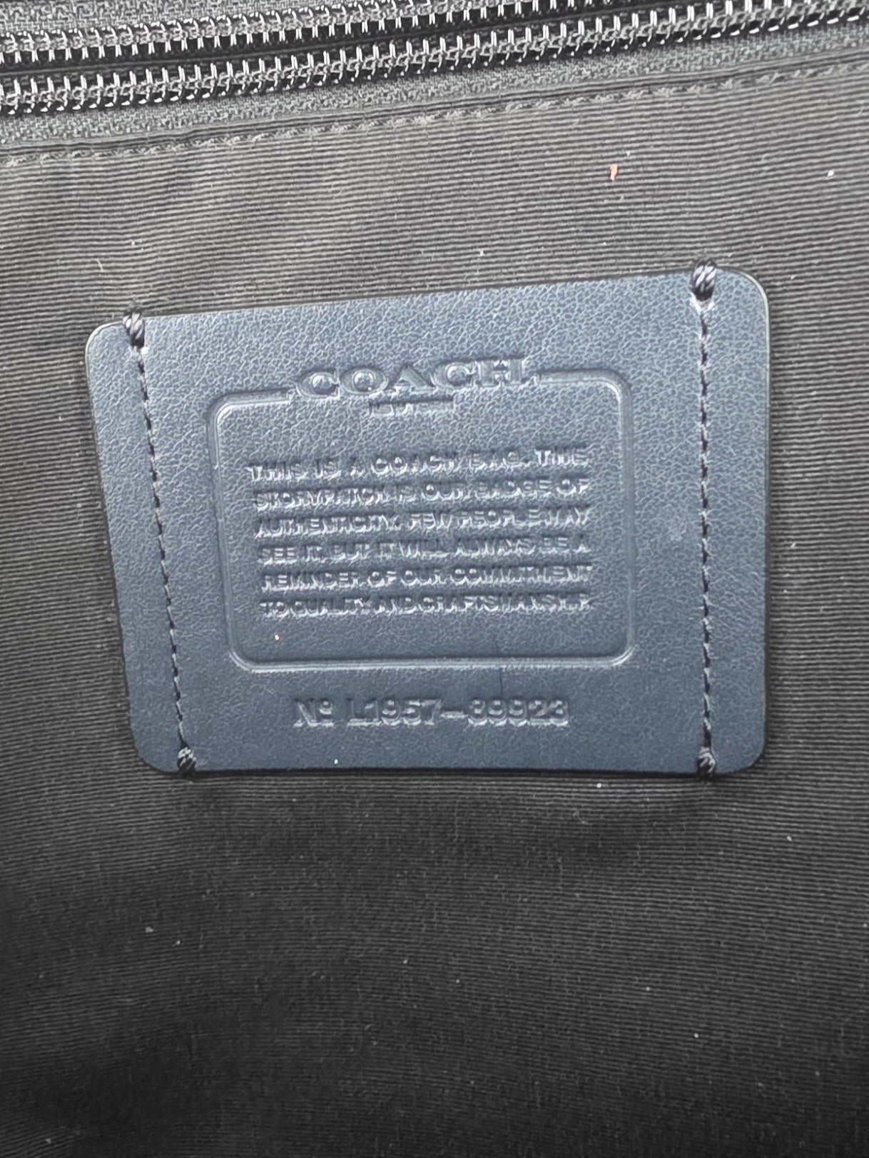 Coach Hitch Leather Backpack – Black with Metallic "C" Logo