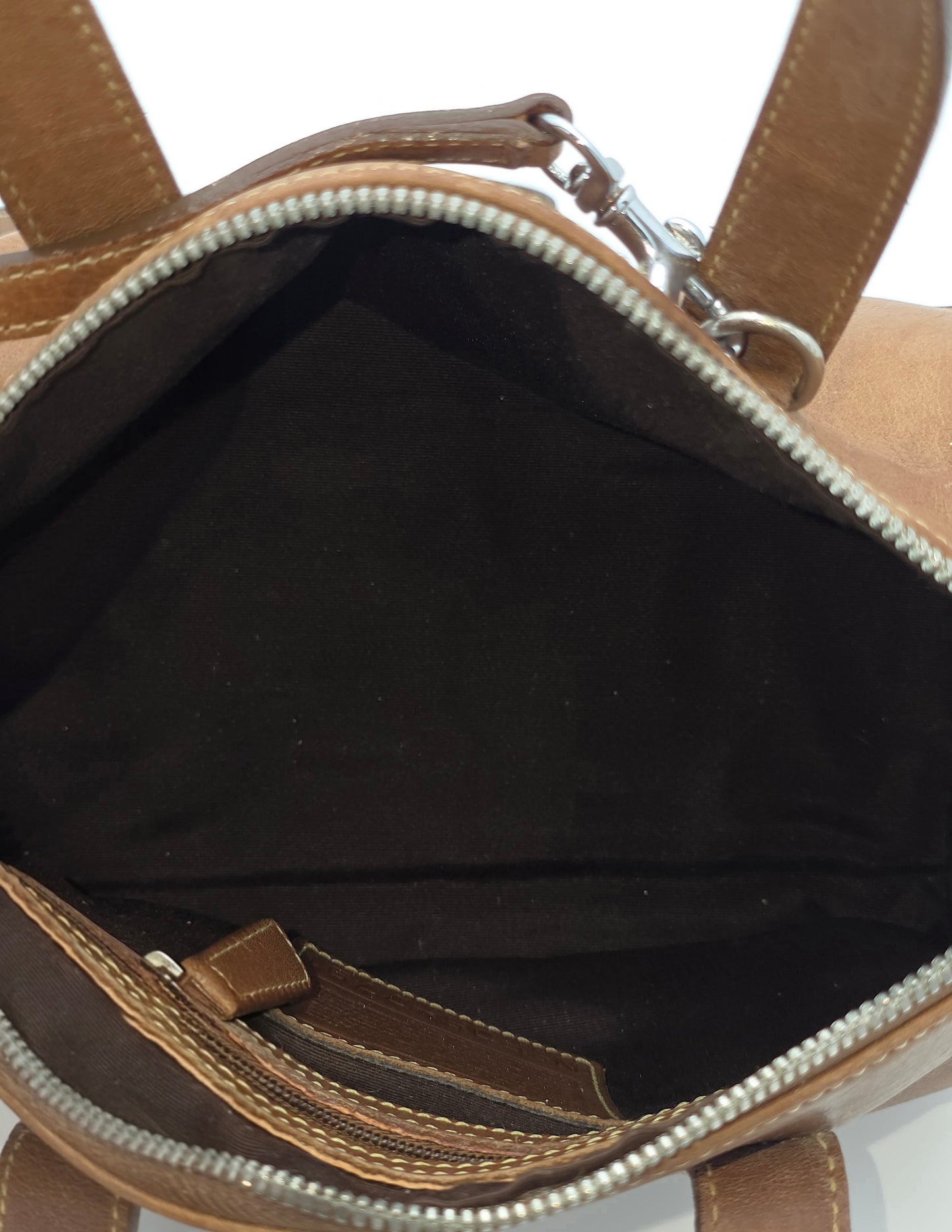 Vintage Coach Leatherware Tan Leather Satchel Tote Silver Hardware Crossbody