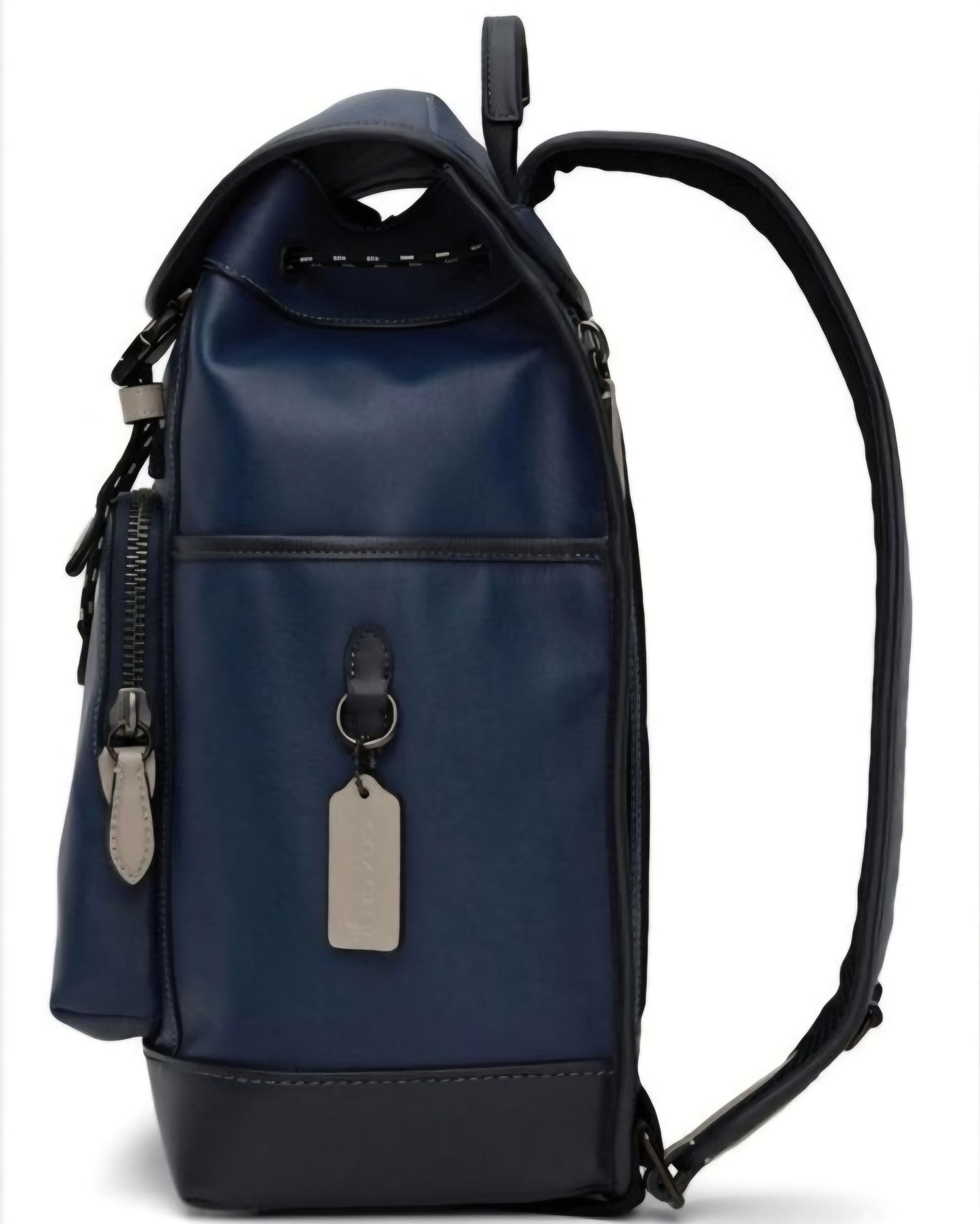 Coach League Flap Backpack — Midnight Navy Leather