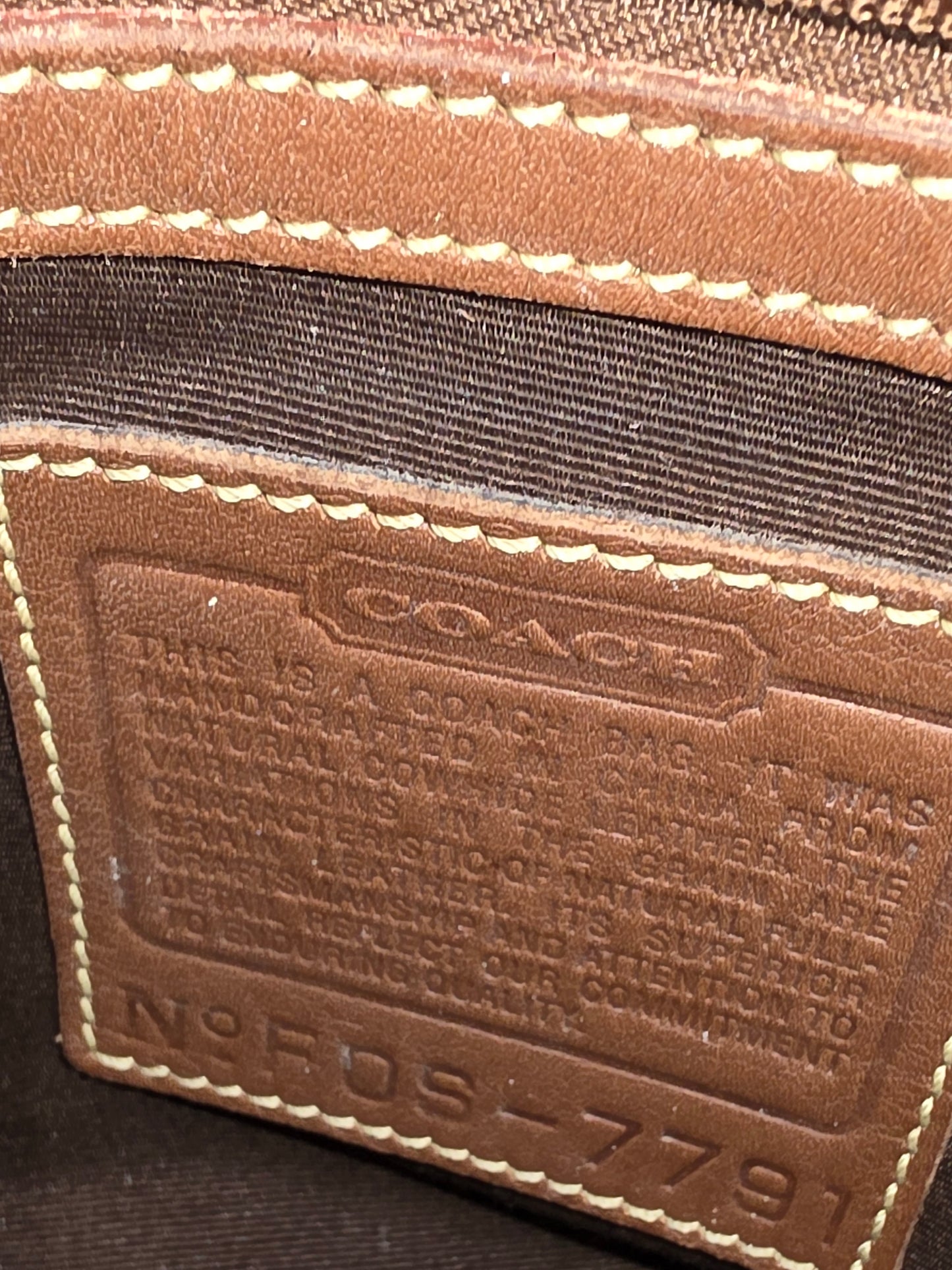 Vintage Coach Leatherware Tan Leather Satchel Tote Silver Hardware Crossbody