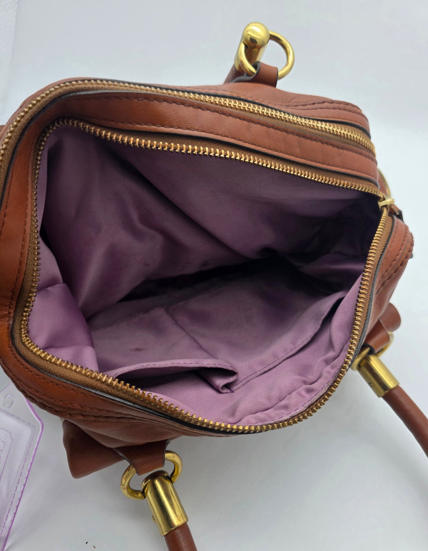 Coach Whiskey Leather Satchel – Gold Hardware, Turnlock Front Pocket