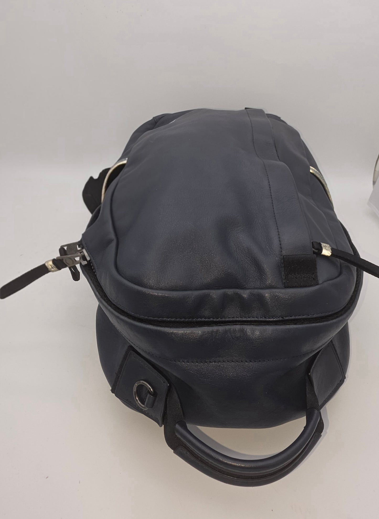 Coach Hitch Leather Backpack – Black with Metallic "C" Logo