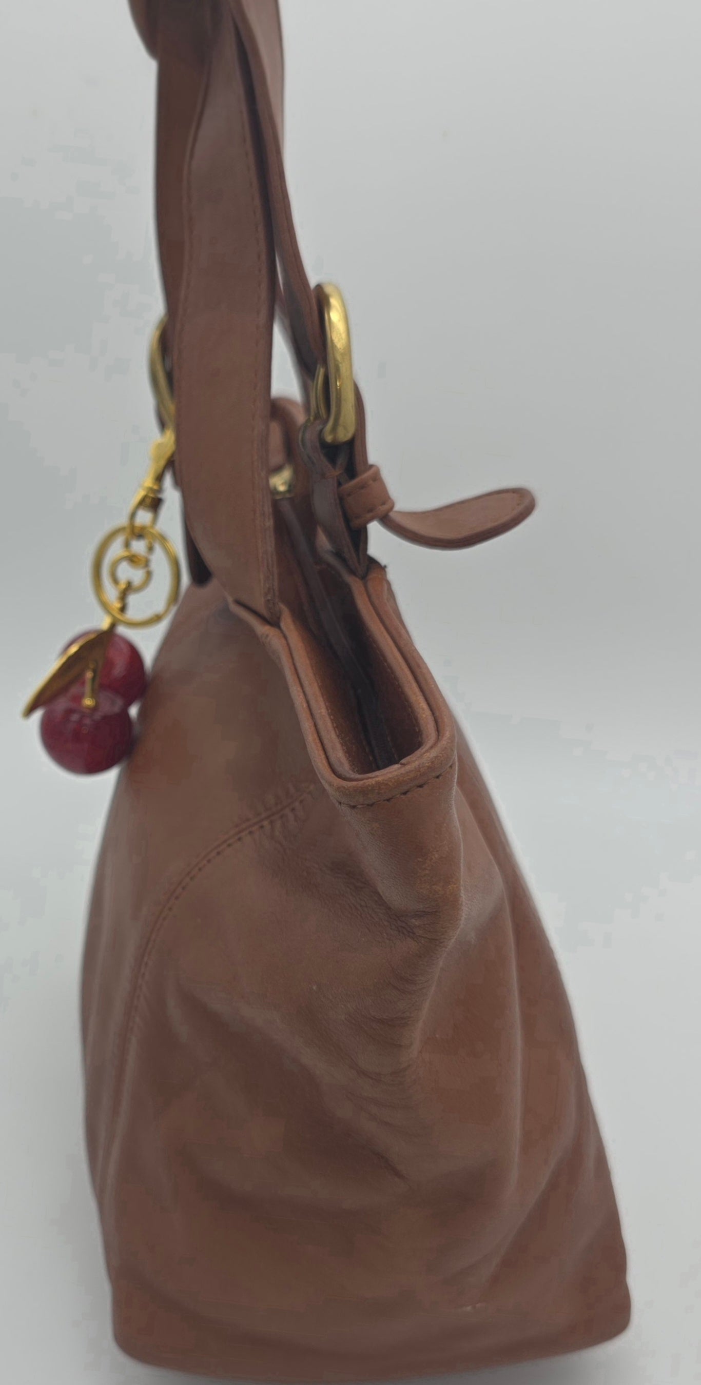 Vintage Coach Glove-Tanned Cowhide Tote – Tan/Cognac, Gold Hardware