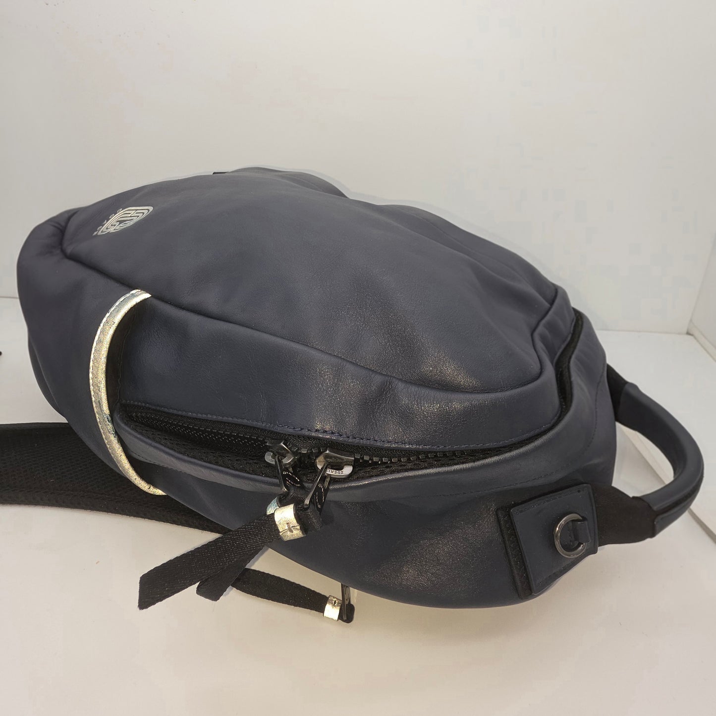 Coach Hitch Leather Backpack – Black with Metallic "C" Logo