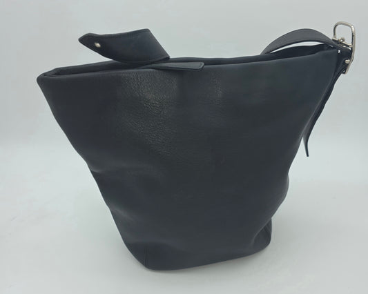 Vintage Coach Y2K Black Leather Bucket Bag – Silver Hardware