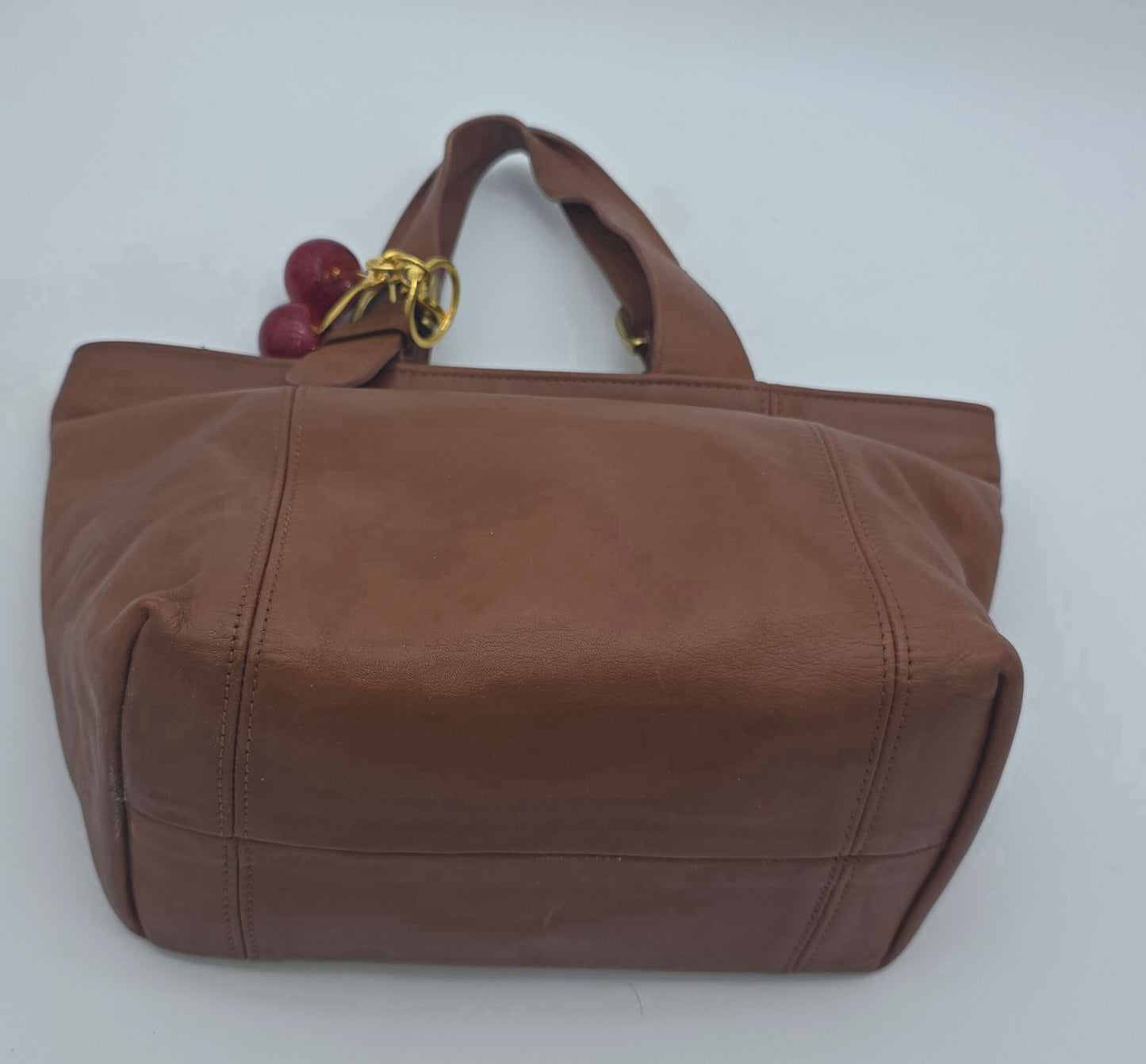 Vintage Coach Glove-Tanned Cowhide Tote – Tan/Cognac, Gold Hardware