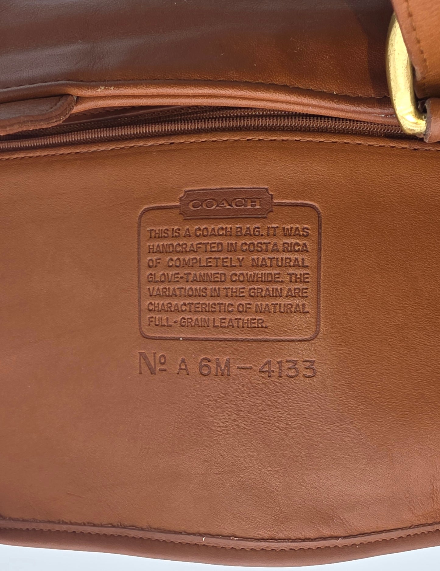 Vintage Coach Glove-Tanned Cowhide Tote – Tan/Cognac, Gold Hardware