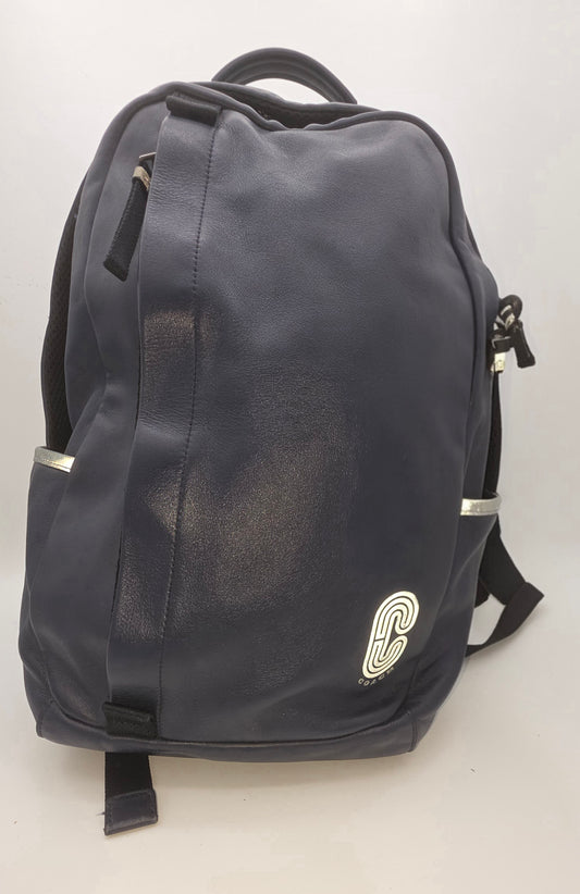 Coach Hitch Leather Backpack – Black with Metallic "C" Logo